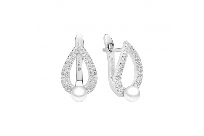 Kõrvarõngad SK25472EL Valge pärl